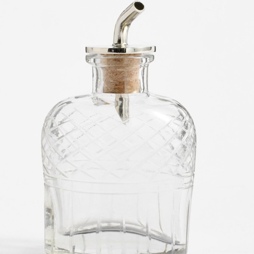 Pottery Barn Atherton Cut Glass Bitters Bottle - New in Box!